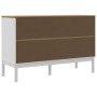 Aparador FLORO madera maciza de pino blanco 114x43x74 cm de vidaXL, Aparadores - Ref: Foro24-374024, Precio: 191,24 €, Descue...