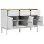 Aparador FLORO madera maciza de pino blanco 114x43x74 cm de vidaXL, Aparadores - Ref: Foro24-374024, Precio: 191,24 €, Descue...