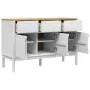Aparador FLORO madera maciza de pino blanco 114x43x74 cm de vidaXL, Aparadores - Ref: Foro24-374024, Precio: 188,09 €, Descue...