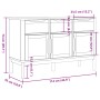 Aparador FLORO madera maciza de pino blanco 114x43x74 cm de vidaXL, Aparadores - Ref: Foro24-374024, Precio: 191,24 €, Descue...