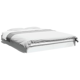 Estructura de cama madera de ingeniería blanca 150x200 cm de vidaXL, Camas y somieres - Ref: Foro24-842014, Precio: 90,64 €, ...