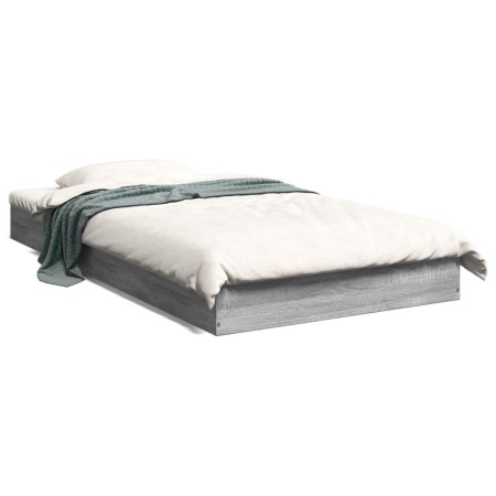 Estructura de cama madera de ingeniería gris Sonoma 100x200 cm de vidaXL, Camas y somieres - Ref: Foro24-842061, Precio: 64,3...