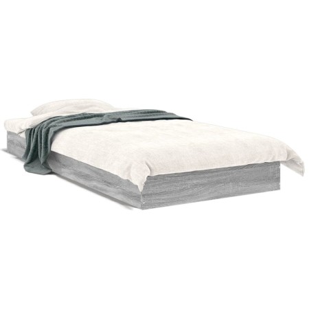 Estructura de cama madera de ingeniería gris Sonoma 75x190 cm de vidaXL, Camas y somieres - Ref: Foro24-842082, Precio: 60,37...