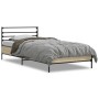 Estructura cama madera ingeniería metal roble Sonoma 100x200 cm de vidaXL, Camas y somieres - Ref: Foro24-845588, Precio: 77,...