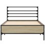 Estructura cama madera ingeniería metal roble Sonoma 100x200 cm de vidaXL, Camas y somieres - Ref: Foro24-845588, Precio: 77,...