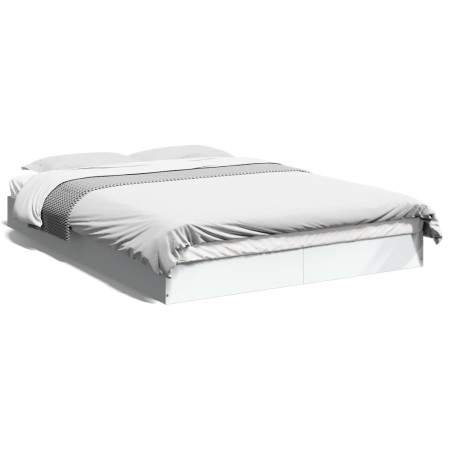 Estructura de cama madera de ingeniería blanca 135x190 cm de vidaXL, Camas y somieres - Ref: Foro24-842042, Precio: 99,41 €, ...