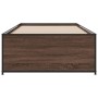 Estructura cama madera ingeniería metal roble marrón 90x200 cm de vidaXL, Camas y somieres - Ref: Foro24-845245, Precio: 93,7...