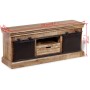 Mueble TV 2 puertas correderas madera maciza mango 110x30x45 cm en Muebles TV | Comprar online en Foru.es
