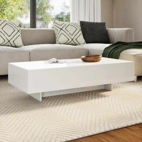 Mesa de centro rectangular de fibra de vidrio blanco brillante en Mesas de centro | Comprar online en Foru.es
