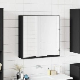 Armario de baño con espejo madera ingeniería negro 64x20x67 cm de vidaXL, Tocadores de baño - Ref: Foro24-833560, Precio: 79,...
