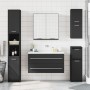 Armario de baño con espejo madera ingeniería negro 64x20x67 cm de vidaXL, Tocadores de baño - Ref: Foro24-833560, Precio: 79,...