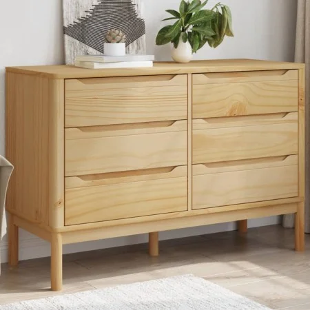 Cómoda cajonera FLORO madera maciza de pino marrón cera by vidaXL, Drawers - Ref: Foro24-374011, Price: 192,50 €, Discount: %