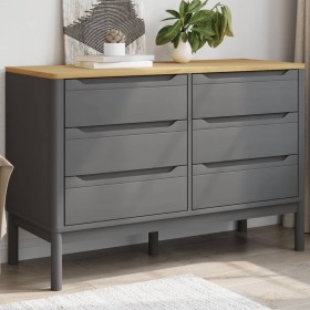 Cómoda cajonera FLORO madera maciza de pino gris de vidaXL, Cajoneras - Ref: Foro24-374013, Precio: 175,87 €, Descuento: %