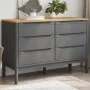 Cómoda cajonera FLORO madera maciza de pino gris de vidaXL, Cajoneras - Ref: Foro24-374013, Precio: 172,85 €, Descuento: %