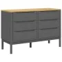 Cómoda cajonera FLORO madera maciza de pino gris de vidaXL, Cajoneras - Ref: Foro24-374013, Precio: 172,85 €, Descuento: %