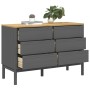 Cómoda cajonera FLORO madera maciza de pino gris de vidaXL, Cajoneras - Ref: Foro24-374013, Precio: 175,87 €, Descuento: %
