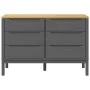 Cómoda cajonera FLORO madera maciza de pino gris de vidaXL, Cajoneras - Ref: Foro24-374013, Precio: 172,85 €, Descuento: %