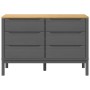Cómoda cajonera FLORO madera maciza de pino gris de vidaXL, Cajoneras - Ref: Foro24-374013, Precio: 175,87 €, Descuento: %