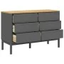 Cómoda cajonera FLORO madera maciza de pino gris de vidaXL, Cajoneras - Ref: Foro24-374013, Precio: 172,85 €, Descuento: %