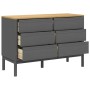 Cómoda cajonera FLORO madera maciza de pino gris de vidaXL, Cajoneras - Ref: Foro24-374013, Precio: 175,87 €, Descuento: %