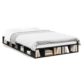 Estructura de cama madera de ingeniería negra 120x190 cm de vidaXL, Camas y somieres - Ref: Foro24-3280504, Precio: 143,16 €,...