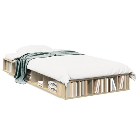Estructura de cama madera de ingeniería roble Sonoma 90x200 cm de vidaXL, Camas y somieres - Ref: Foro24-3280519, Precio: 118...