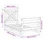 Estructura de cama con cabecero madera maciza pino 100x200 cm de vidaXL, Camas y somieres - Ref: Foro24-3281575, Precio: 146,...