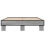 Estructura cama madera ingeniería metal gris Sonoma 120x200 cm de vidaXL, Camas y somieres - Ref: Foro24-845865, Precio: 107,...