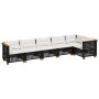 Set de sofás de jardín 6 piezas y cojines ratán sintético negro de vidaXL, Conjuntos de jardín - Ref: Foro24-3261848, Precio:...