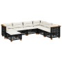 Set de sofás de jardín 7 pzas con cojines ratán sintético negro de vidaXL, Conjuntos de jardín - Ref: Foro24-3261938, Precio:...
