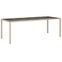 Set comedor jardín 9 pzas cojines ratán sintético vidrio beige de vidaXL, Conjuntos de jardín - Ref: Foro24-3278593, Precio: ...