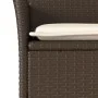 Set comedor jardín 5 pzas cojines ratán sintético vidrio marrón de vidaXL, Conjuntos de jardín - Ref: Foro24-3278620, Precio:...