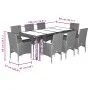 Set de comedor jardín 9 pzas con cojines ratán PE acacia negro de vidaXL, Conjuntos de jardín - Ref: Foro24-3278674, Precio: ...