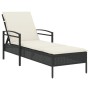 Tumbona con cojín ratán sintético negro 63x200x81 cm de vidaXL, Tumbonas - Ref: Foro24-368299, Precio: 142,86 €, Descuento: %