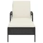 Tumbona con cojín ratán sintético negro 63x200x81 cm by vidaXL, Loungers - Ref: Foro24-368299, Price: 160,53 €, Discount: %