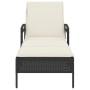 Tumbona con cojín ratán sintético negro 63x200x81 cm de vidaXL, Tumbonas - Ref: Foro24-368299, Precio: 142,86 €, Descuento: %