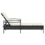 Tumbona con cojín ratán sintético negro 63x200x81 cm by vidaXL, Loungers - Ref: Foro24-368299, Price: 160,53 €, Discount: %