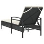 Tumbona con cojín ratán sintético negro 63x200x81 cm de vidaXL, Tumbonas - Ref: Foro24-368299, Precio: 142,86 €, Descuento: %