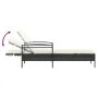 Tumbona con cojín ratán sintético negro 63x200x81 cm by vidaXL, Loungers - Ref: Foro24-368299, Price: 160,53 €, Discount: %