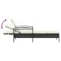 Tumbona con cojín ratán sintético negro 63x200x81 cm de vidaXL, Tumbonas - Ref: Foro24-368299, Precio: 142,86 €, Descuento: %