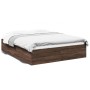 Estructura de cama madera de ingeniería marrón roble 150x200 cm de vidaXL, Camas y somieres - Ref: Foro24-3281013, Precio: 13...