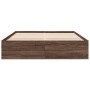 Estructura de cama madera de ingeniería marrón roble 150x200 cm de vidaXL, Camas y somieres - Ref: Foro24-3281013, Precio: 13...