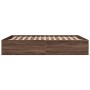 Estructura de cama madera de ingeniería marrón roble 150x200 cm de vidaXL, Camas y somieres - Ref: Foro24-3281013, Precio: 13...
