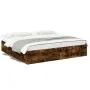 Smoked oak engineered wood bed frame 200x200cm by vidaXL, Beds and slatted bases - Ref: Foro24-3280990, Price: 139,05 €, Disc...