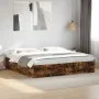 Smoked oak engineered wood bed frame 200x200cm by vidaXL, Beds and slatted bases - Ref: Foro24-3280990, Price: 139,05 €, Disc...
