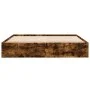 Smoked oak engineered wood bed frame 200x200cm by vidaXL, Beds and slatted bases - Ref: Foro24-3280990, Price: 139,05 €, Disc...