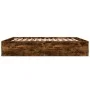 Smoked oak engineered wood bed frame 200x200cm by vidaXL, Beds and slatted bases - Ref: Foro24-3280990, Price: 139,05 €, Disc...