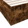 Smoked oak engineered wood bed frame 200x200cm by vidaXL, Beds and slatted bases - Ref: Foro24-3280990, Price: 139,05 €, Disc...