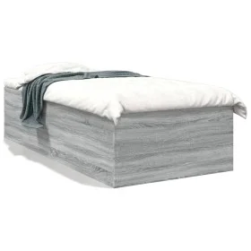 Estructura de cama madera de ingeniería gris Sonoma 75x190 cm de vidaXL, Camas y somieres - Ref: Foro24-3280984, Precio: 103,...