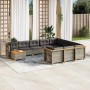 Set de sofás de jardín 11 pzas y cojines ratán sintético gris de vidaXL, Conjuntos de jardín - Ref: Foro24-3262056, Precio: 7...